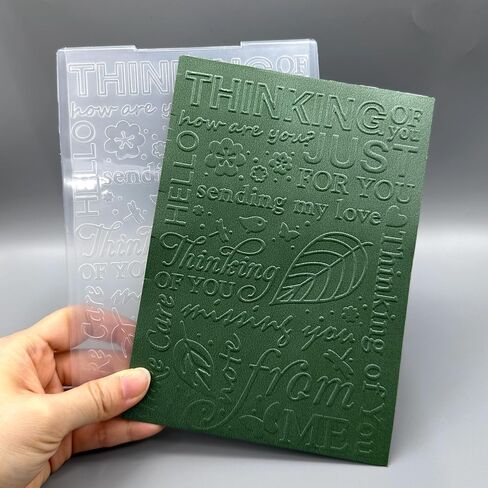 3D Plastic Embossing Folder Template Greetings and Blessings Texture 5x7 Inch for Card Making DIY Scrapbooking Paper Crafting Handmade Crafts Scrapbooking Arts Supplies Scrapbook Decor in Saudi Arabia