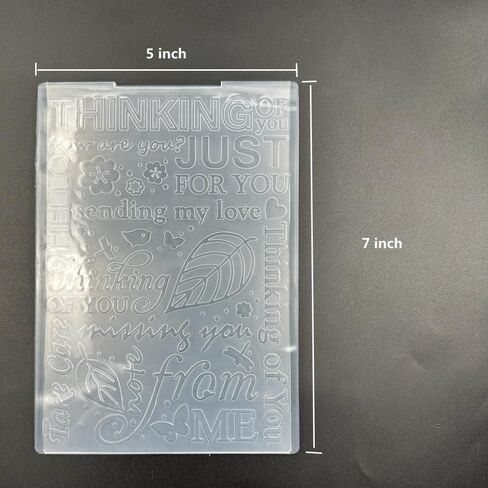 3D Plastic Embossing Folder Template Greetings and Blessings Texture 5x7 Inch for Card Making DIY Scrapbooking Paper Crafting Handmade Crafts Scrapbooking Arts Supplies Scrapbook Decor in Saudi Arabia