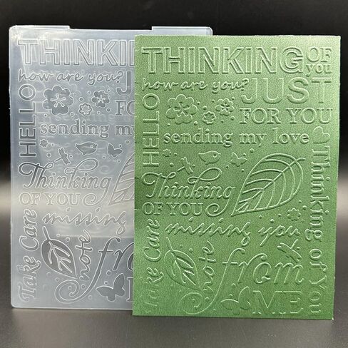 3D Plastic Embossing Folder Template Greetings and Blessings Texture 5x7 Inch for Card Making DIY Scrapbooking Paper Crafting Handmade Crafts Scrapbooking Arts Supplies Scrapbook Decor in Saudi Arabia