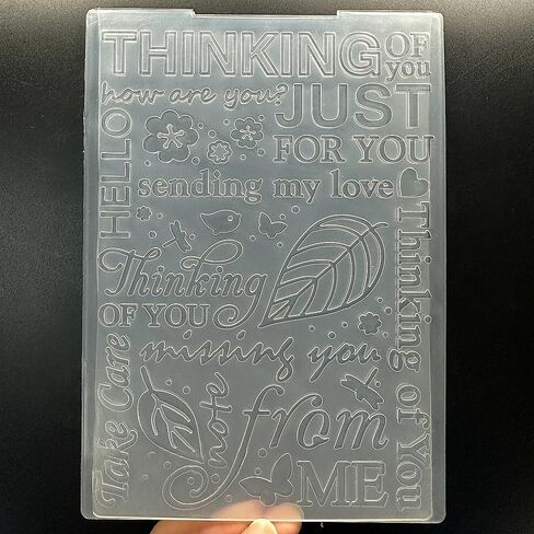 3D Plastic Embossing Folder Template Greetings and Blessings Texture 5x7 Inch for Card Making DIY Scrapbooking Paper Crafting Handmade Crafts Scrapbooking Arts Supplies Scrapbook Decor in Saudi Arabia