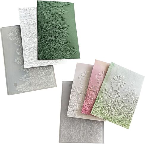 3D Plastic Embossing Folders, 2Pcs Butterfly and Rose Embossing Mold Templates for Card Making Scrapbook DIY Handmade Crafts Arts Supplies in Saudi Arabia