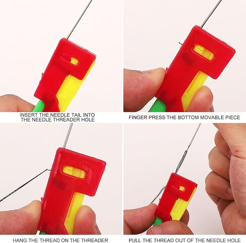 3Pcs Automatic Needle Threader, Upgraded Sewing Needle Threaders Automatic Threading Device for Hand Sewing, Small Eye Threader Tool for DIY Embroidery Cross Stitch Craft in Saudi Arabia