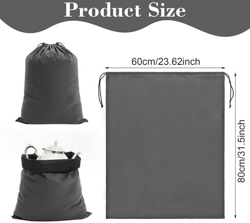 4 Pcs Silver Storage Bags Anti Tarnish 23.6 x 31.5 Inch Large Zippered Silver Organizer Pouches Anti Tarnish Jewelry Bags for Jewelry Flatware Silverware Storage Protection (Dark Grey) in Saudi Arabia