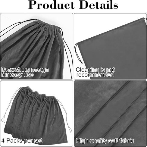 4 Pcs Silver Storage Bags Anti Tarnish 23.6 x 31.5 Inch Large Zippered Silver Organizer Pouches Anti Tarnish Jewelry Bags for Jewelry Flatware Silverware Storage Protection (Dark Grey) in Saudi Arabia