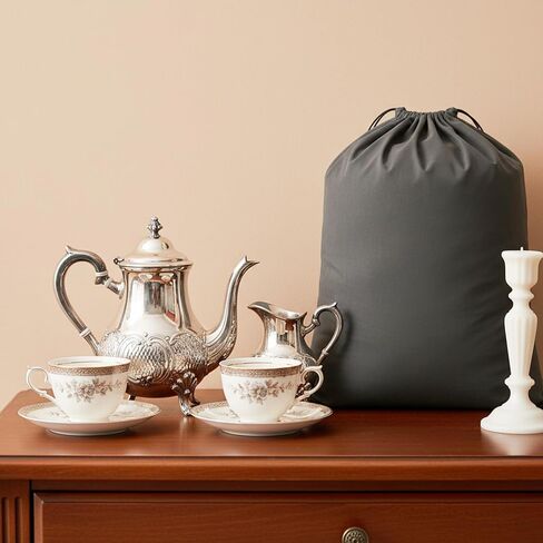4 Pcs Silver Storage Bags Anti Tarnish 23.6 x 31.5 Inch Large Zippered Silver Organizer Pouches Anti Tarnish Jewelry Bags for Jewelry Flatware Silverware Storage Protection (Dark Grey) in Saudi Arabia