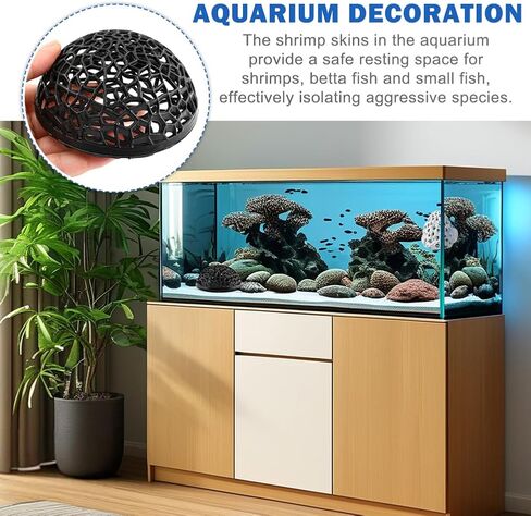 Shrimp Dome Hide, Be-TTA Habitat Fish Tank Tunnel, Aquarium Cherry Shrimp Hide, Stealth Cave with Multi-Sized Holes(White) in Saudi Arabia