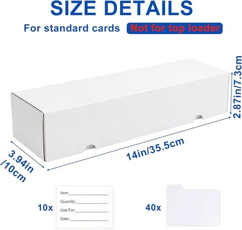 QINGUANG Trading Card Storage Box | 6 Pack • 1100 Count Bulk Card Storage Box | with Dividers | White Corrugated Cardboard Sport Card Organizer for Basketball Card/MTG/TCG/Magic Collection in Saudi Arabia