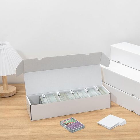 QINGUANG Trading Card Storage Box | 6 Pack • 1100 Count Bulk Card Storage Box | with Dividers | White Corrugated Cardboard Sport Card Organizer for Basketball Card/MTG/TCG/Magic Collection in Saudi Arabia