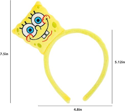 Spongebob Hair Accessories Set for Kids - Bundle with 6 Plush Headbands for Dress Up Parties Plus Stickers, More | Spongebob Squarepants Birthday Party Favors for Boys, Girls in Saudi Arabia