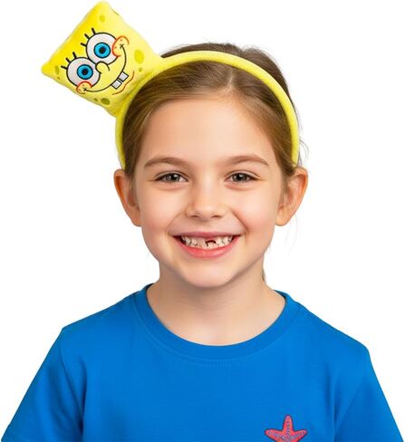 Spongebob Hair Accessories Set for Kids - Bundle with 6 Plush Headbands for Dress Up Parties Plus Stickers, More | Spongebob Squarepants Birthday Party Favors for Boys, Girls in Saudi Arabia