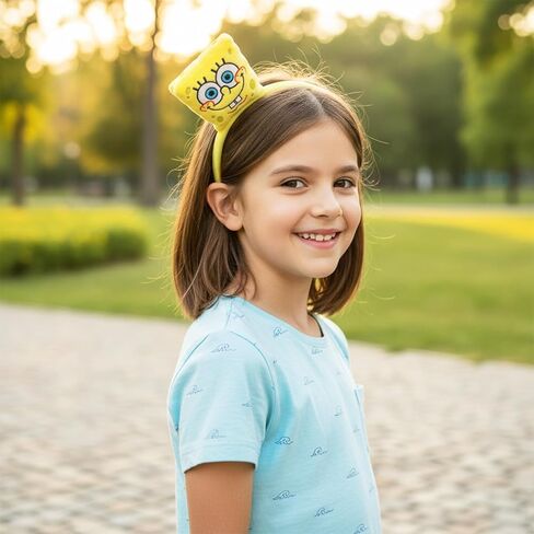 Spongebob Hair Accessories Set for Kids - Bundle with 6 Plush Headbands for Dress Up Parties Plus Stickers, More | Spongebob Squarepants Birthday Party Favors for Boys, Girls in Saudi Arabia