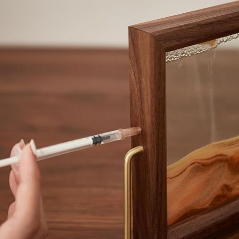 Solid Wood Oasis Mini Art Liquid Motion 360-Degree Rotation, Made of Black Walnut and H62 Brass, 3D Highly Transparent Office Decor (Desert) in Saudi Arabia