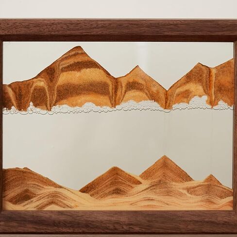 Solid Wood Oasis Mini Art Liquid Motion 360-Degree Rotation, Made of Black Walnut and H62 Brass, 3D Highly Transparent Office Decor (Desert) in Saudi Arabia