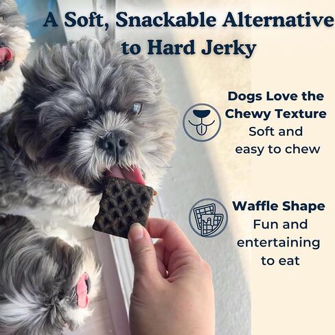 Barkfast Waffles Lamb Dog Treats 8oz, All Natural, USA Made, Limited Ingredient, Soft Breakable Jerky - Lamb, Sweet Potato, and Blueberry - Allergy Friendly No Chicken No Beef in Saudi Arabia