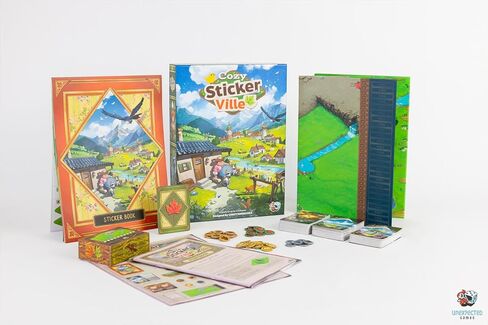 لعبة لوحة Asmodee Cozy Stickerville - لعبة استراتيجية سردية لبناء القرية ورواية القصص، متعة مناسبة للعائلة للأطفال والكبار، للأعمار من 8 سنوات فما فوق، 1-6 لاعبين، وقت لعب لمدة 30 دقيقة in Kuwait