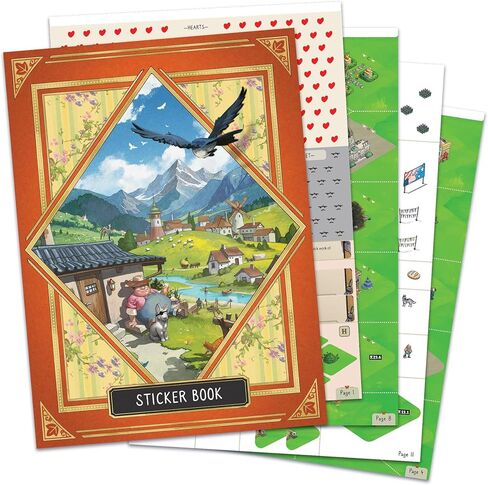 لعبة لوحة Asmodee Cozy Stickerville - لعبة استراتيجية سردية لبناء القرية ورواية القصص، متعة مناسبة للعائلة للأطفال والكبار، للأعمار من 8 سنوات فما فوق، 1-6 لاعبين، وقت لعب لمدة 30 دقيقة in Kuwait
