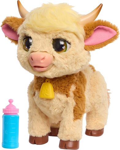 FurReal Maggie The Feed & Follow Cow، بقرة صغيرة تفاعلية مقاس 11 بوصة، للأولاد والبنات، للأعمار من 4 سنوات فما فوق in Kuwait