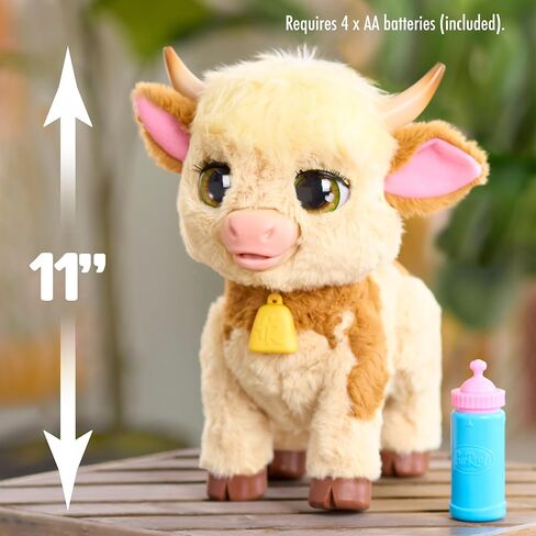 FurReal Maggie The Feed & Follow Cow، بقرة صغيرة تفاعلية مقاس 11 بوصة، للأولاد والبنات، للأعمار من 4 سنوات فما فوق in Kuwait
