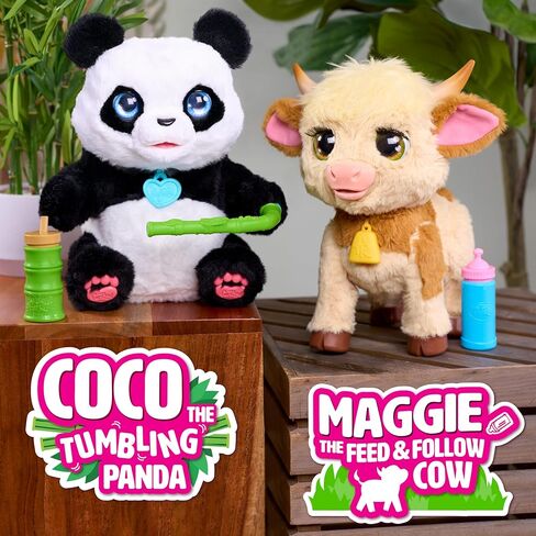 FurReal Maggie The Feed & Follow Cow، بقرة صغيرة تفاعلية مقاس 11 بوصة، للأولاد والبنات، للأعمار من 4 سنوات فما فوق in Kuwait
