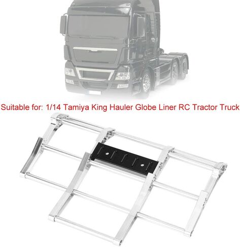 Rc Front Bumper, Rc Truck Bumpers Good Fine Processing for Tamiya King Hauler Globe Liner 1/14 Cars(N10210s Silver) in Saudi Arabia