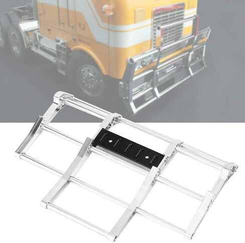 Rc Front Bumper, Rc Truck Bumpers Good Fine Processing for Tamiya King Hauler Globe Liner 1/14 Cars(N10210s Silver) in Saudi Arabia