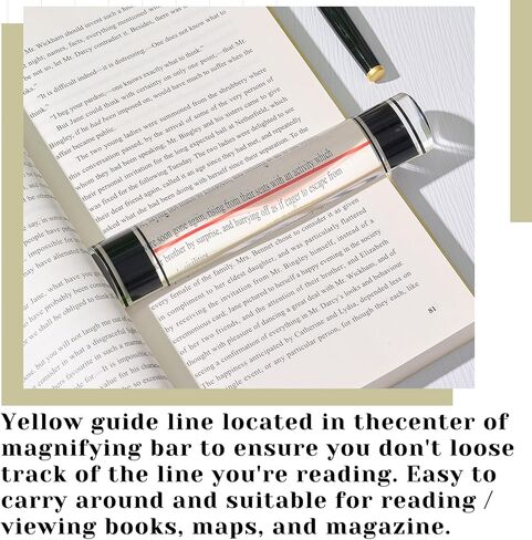 Chunful 1 Pcs Magnifying Ruler with Guiding Line and Magnet, 9 Inch Magnifier Mahjong Finder for Reading Small Prints, Bible, Books, Instructions, Cross Stitch Patterns and Card Games (Red Line) in Saudi Arabia
