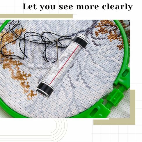 Chunful 1 Pcs Magnifying Ruler with Guiding Line and Magnet, 9 Inch Magnifier Mahjong Finder for Reading Small Prints, Bible, Books, Instructions, Cross Stitch Patterns and Card Games (Red Line) in Saudi Arabia
