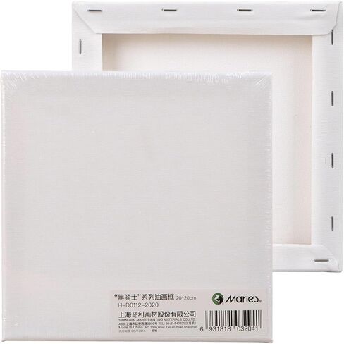 لوحة قماش قطنية مشدودة من ماري - موديل H-D0112-2020، نسيج ناعم 280 جرامًا للمتر المربع، مطلية خالية من الأحماض، مقاومة للرطوبة، إطار خشبي صلب للرسم بالأكريليك والزيت والنسيج in Kuwait