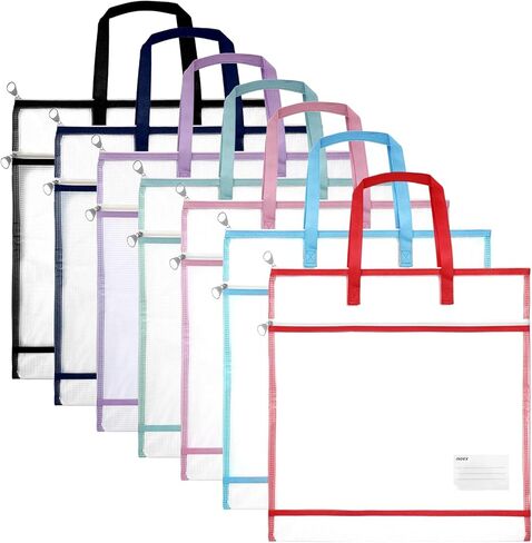 7 Pcs Project Bags 16 1/2" for Quilting Craft Storage Bag with Handles Sewing Project Bag for Art Tote Bags File Carrying Storage for Artwork Charts and Teaching Material Multipurpose in Kuwait