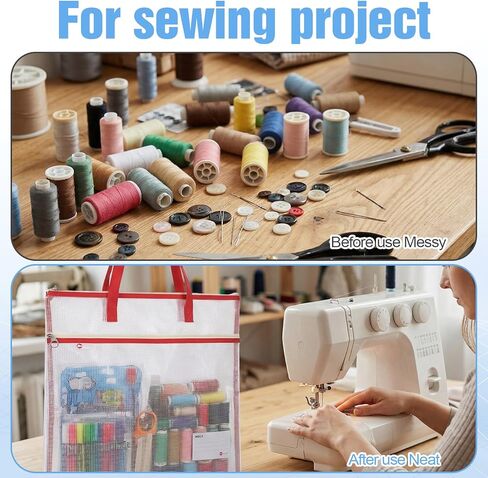 7 Pcs Project Bags 16 1/2" for Quilting Craft Storage Bag with Handles Sewing Project Bag for Art Tote Bags File Carrying Storage for Artwork Charts and Teaching Material Multipurpose in Kuwait