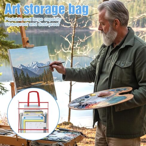 7 Pcs Project Bags 16 1/2" for Quilting Craft Storage Bag with Handles Sewing Project Bag for Art Tote Bags File Carrying Storage for Artwork Charts and Teaching Material Multipurpose in Kuwait