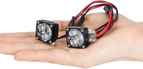 RC LED Superbright A-Pillar Light Square Lamp for 1/8 1/10 RC Crawler Car محوري SCX10 TRX4 Wraith Trail Honcho 4WD RTR ترقية أجزاء، 21.5 * 21.5 مم in Saudi Arabia