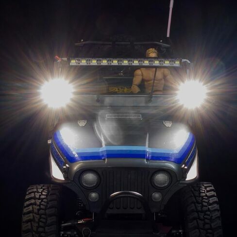 RC LED Superbright A-Pillar Light Square Lamp for 1/8 1/10 RC Crawler Car محوري SCX10 TRX4 Wraith Trail Honcho 4WD RTR ترقية أجزاء، 21.5 * 21.5 مم in Saudi Arabia