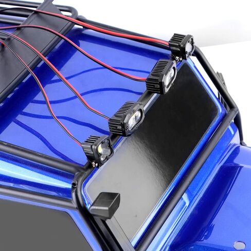 مجموعات المصابيح الأمامية LED 1/10 RC، مصابيح شريط السقف أضواء كاشفة مزدوجة مع ملحقات تثبيت قابلة للتعديل لأجزاء ترقية 1/10 RC Crawler TRX4، TRX6، SCX10، GEN7، GEN8 in Kuwait