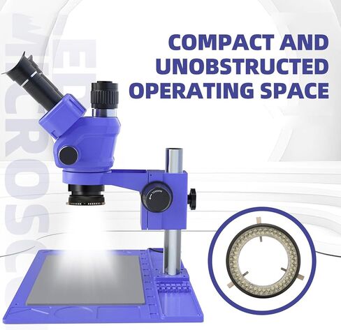 GOWENIC Microscope LED Ring Light, 80 LED Brightness Adjustable Microscope Auxiliary Light Source for Stereo Microscopes, Plug and Play in Saudi Arabia
