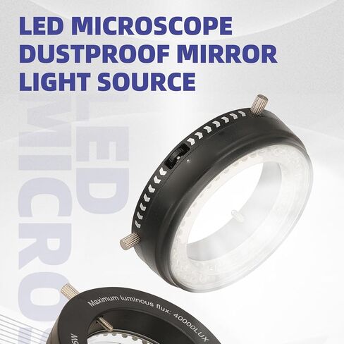 GOWENIC Microscope LED Ring Light, 80 LED Brightness Adjustable Microscope Auxiliary Light Source for Stereo Microscopes, Plug and Play in Saudi Arabia
