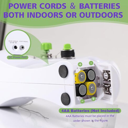 ماكينة خياطة محمولة بمحرك عزم دوران عالي مطور، ماكينة خياطة صغيرة محمولة باليد للمبتدئين، محمولة بدون أسلاك، مجموعة أدوات خياطة 7 أقمشة، وضعان لخيطين مع دواسة قدم، للسفر المنزلي in Kuwait