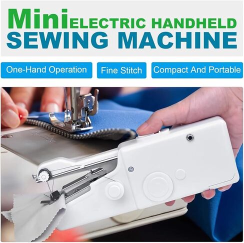 ماكينة خياطة صغيرة محمولة باليد، ماكينة خياطة محمولة مع أدوات خياطة للخياطة السريعة والمنزل، السفر (أبيض) in Kuwait