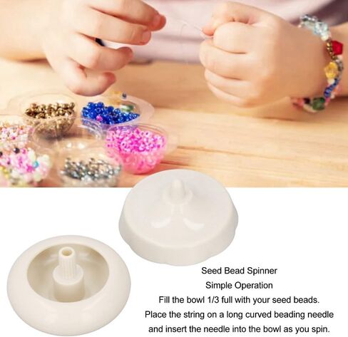 قرص خرز MOPFOL لصنع المجوهرات - تصميم دوار بدون جهد مع قاعدة ABS، وعاء مصقول ناعم لخرز البذور وخرز الطين in Kuwait