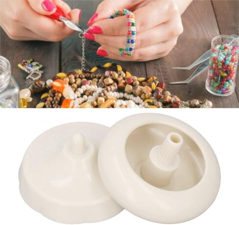 قرص خرز MOPFOL لصنع المجوهرات - تصميم دوار بدون جهد مع قاعدة ABS، وعاء مصقول ناعم لخرز البذور وخرز الطين in Kuwait