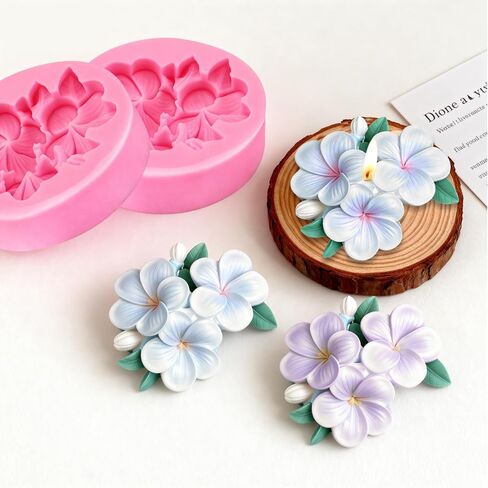 2 حزمة قالب سيليكون زهرة، 3D لطيف الكوبية شمعة روز الراتنج قوالب لصنع الشموع DIY، سيليكون قالب تزيين كعكة الشوكولاتة فندان، الصابون الشمع الراتنج الخرسانة صب الطين قالب الحرفية in Kuwait