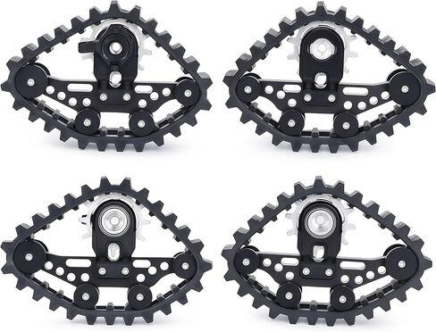 SCX24 Snow Tracks Wheels Set, 4PCS RC Tracked Wheels Track Conversion Kit for 1/24 Scale Axial SCX24 Crawler, Aluminum & Rubber Snow Sand Mud Track Upgrade (Black) in Saudi Arabia
