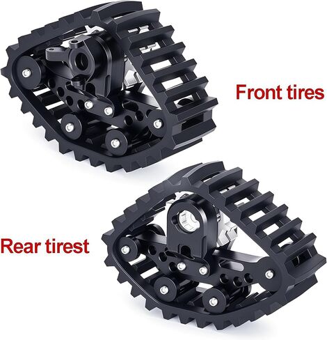 SCX24 Snow Tracks Wheels Set, 4PCS RC Tracked Wheels Track Conversion Kit for 1/24 Scale Axial SCX24 Crawler, Aluminum & Rubber Snow Sand Mud Track Upgrade (Black) in Saudi Arabia