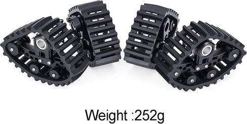 SCX24 Snow Tracks Wheels Set, 4PCS RC Tracked Wheels Track Conversion Kit for 1/24 Scale Axial SCX24 Crawler, Aluminum & Rubber Snow Sand Mud Track Upgrade (Black) in Saudi Arabia