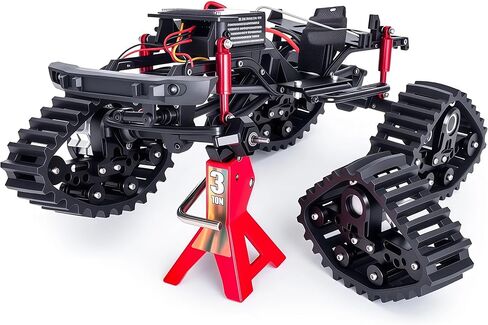SCX24 Snow Tracks Wheels Set, 4PCS RC Tracked Wheels Track Conversion Kit for 1/24 Scale Axial SCX24 Crawler, Aluminum & Rubber Snow Sand Mud Track Upgrade (Black) in Saudi Arabia
