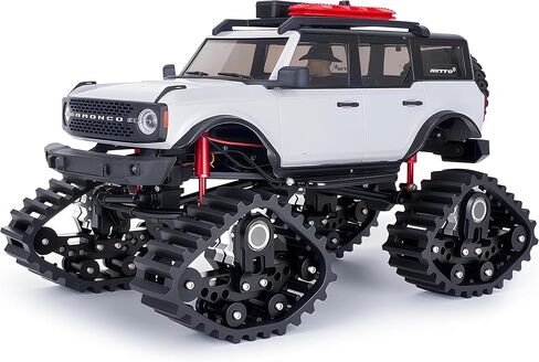 SCX24 Snow Tracks Wheels Set, 4PCS RC Tracked Wheels Track Conversion Kit for 1/24 Scale Axial SCX24 Crawler, Aluminum & Rubber Snow Sand Mud Track Upgrade (Black) in Saudi Arabia