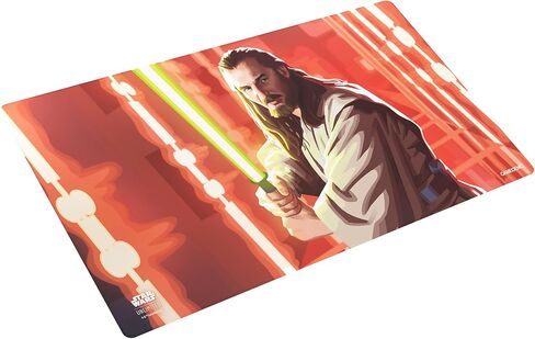 سجادة لعبة Star Wars Unlimited Qui-Gon Jinn - مرخصة رسميًا، مطبوعة بالألوان الكاملة، سجادة لعب، مقاومة للانزلاق مقاس 24 بوصة × 14 بوصة، متوافقة مع TCGs وLCGs، مصنوعة بواسطة Gamegenic in Saudi Arabia