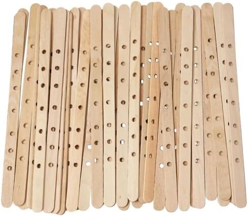 50Pcs Wooden Candle Wick Holders Candle Wick Bars Wicks Centering Device Wick Holders for Candle Making, Large, Multiwick Candles Arts Crafts Wicks Candle Making Crafting in Saudi Arabia