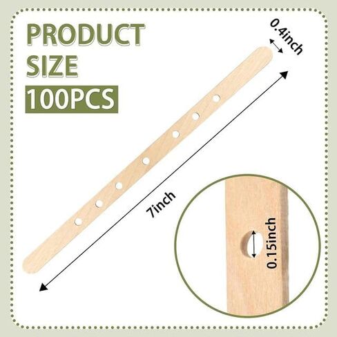 50Pcs Wooden Candle Wick Holders Candle Wick Bars Wicks Centering Device Wick Holders for Candle Making, Large, Multiwick Candles Arts Crafts Wicks Candle Making Crafting in Saudi Arabia