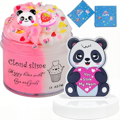 Scented Slime Kit with 7 Pack Butter Slimes,Dual Colored Pink Slime Watermelon Charms,Super Soft and Non-Sticky, Stress Relief Toy Party Favors Birthday Gifts for Girls,Ages 4-12 - Party Favors. in Saudi Arabia